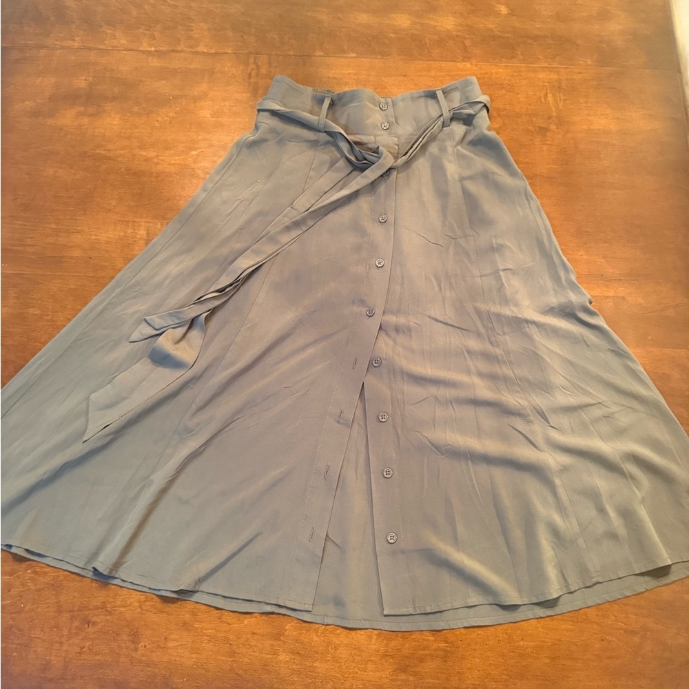 Love and Fire Green Belted Button Down Shirt Women's Skirt